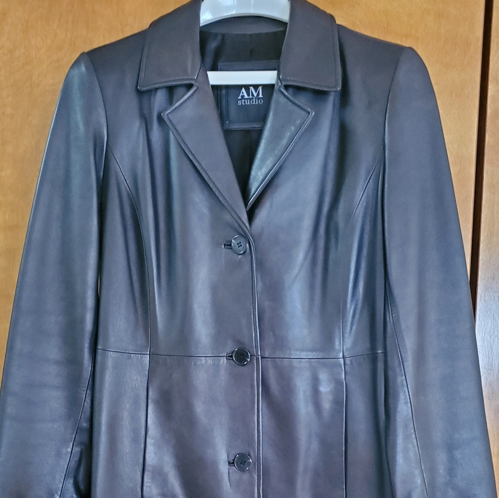 Black Leather car coat